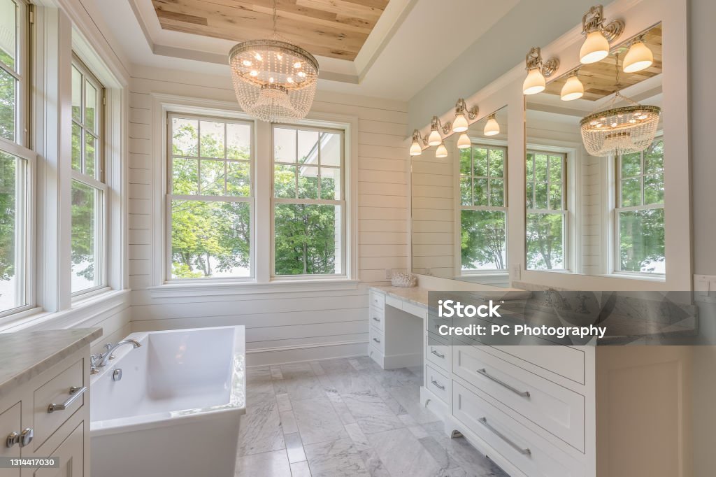 Luxury Primary Bath with Vaulted Ceiling