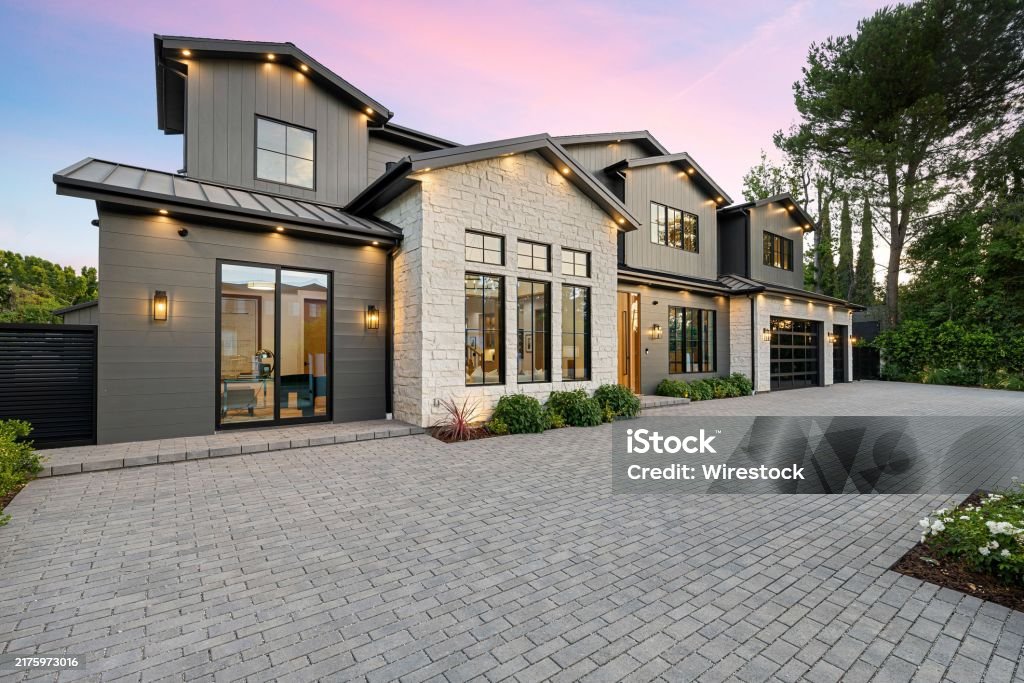 Modern Luxury Home with Stone Accents